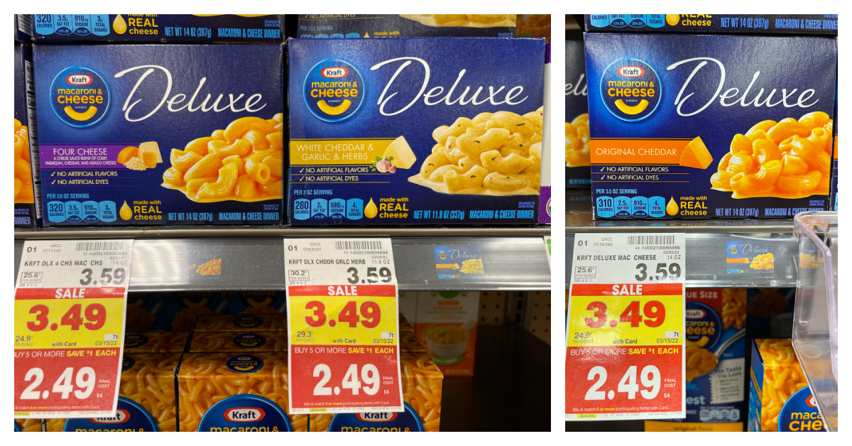 Kraft Deluxe Mac and Cheese kroger shelf image