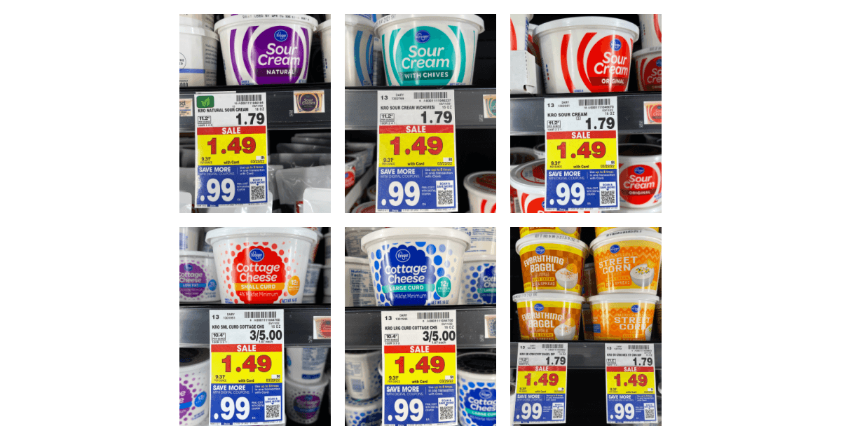 Kroger brand dip sour cream on kroger shelf