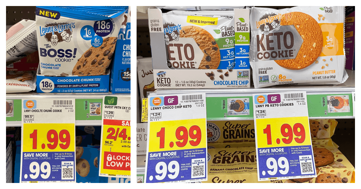 Lenny and Larrys Cookies on kroger shelf