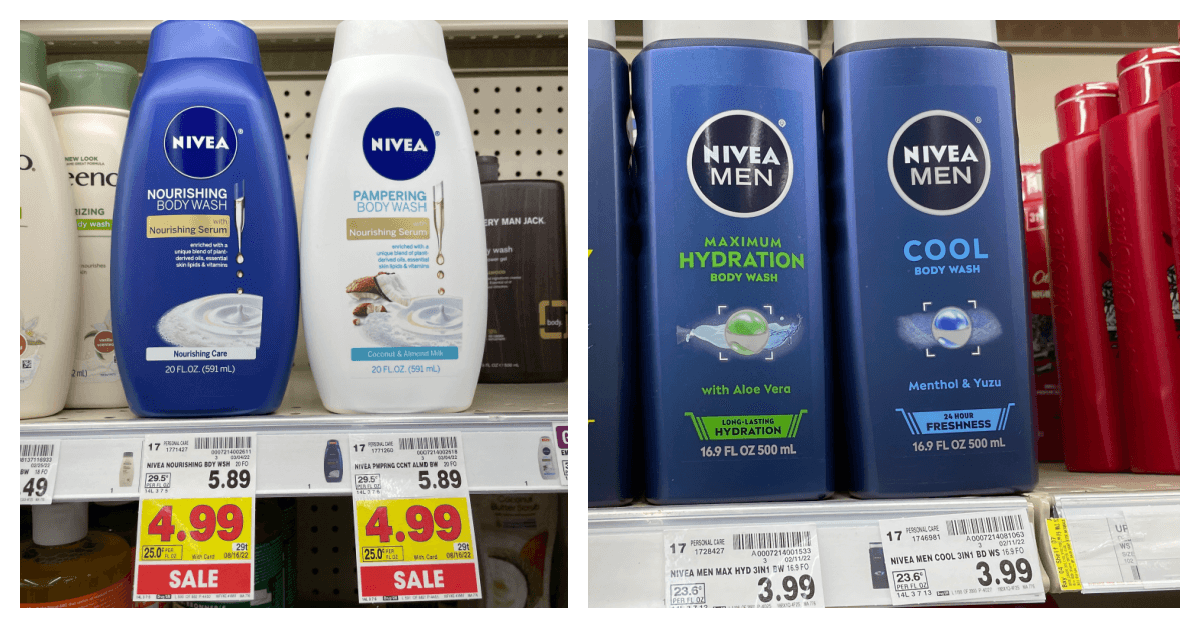 Nivea Body Wash on kroger shelf