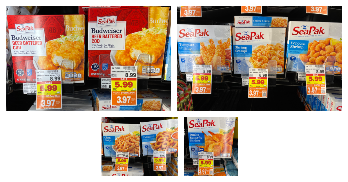 SeaPak Seafood on kroger shelf