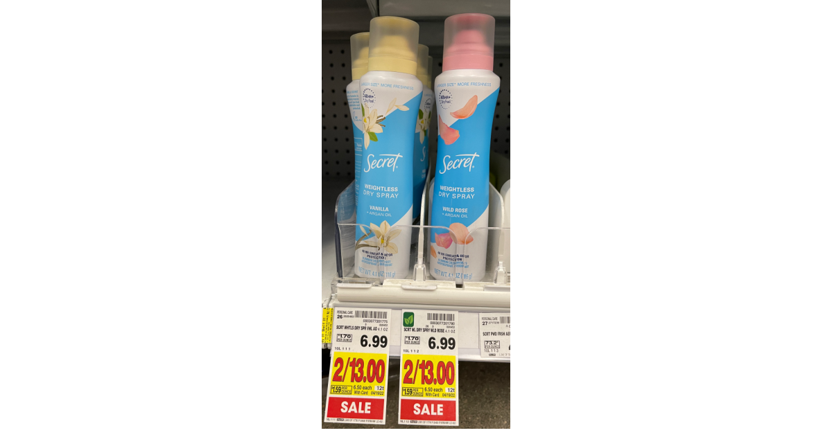 Secret Dry Sprays on kroger shelf