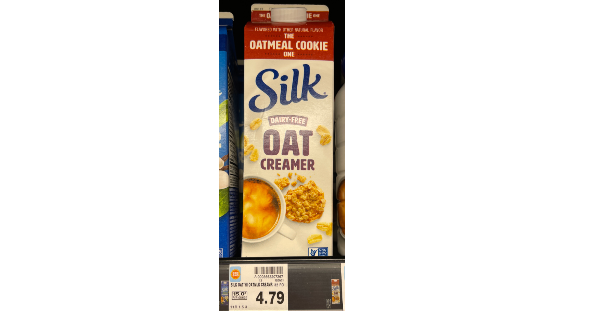 Silk Oat Creamer on kroger shelf