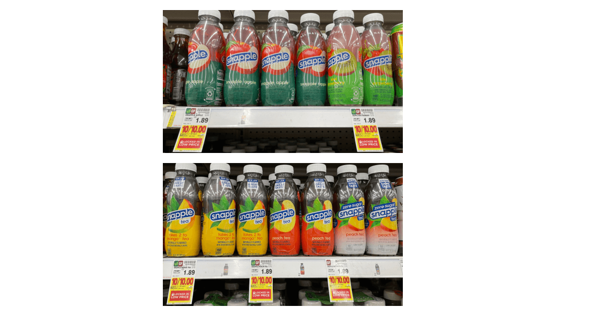 Snapple Tea Singles on kroger shelf