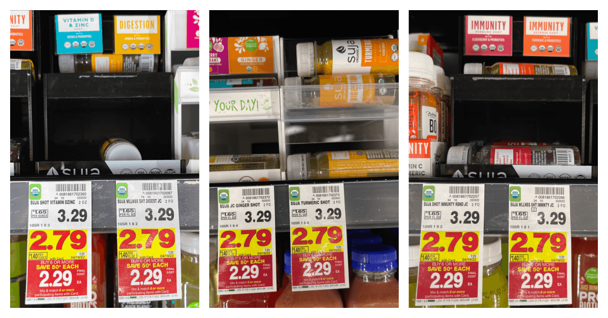 Suja Shots on kroger shelf