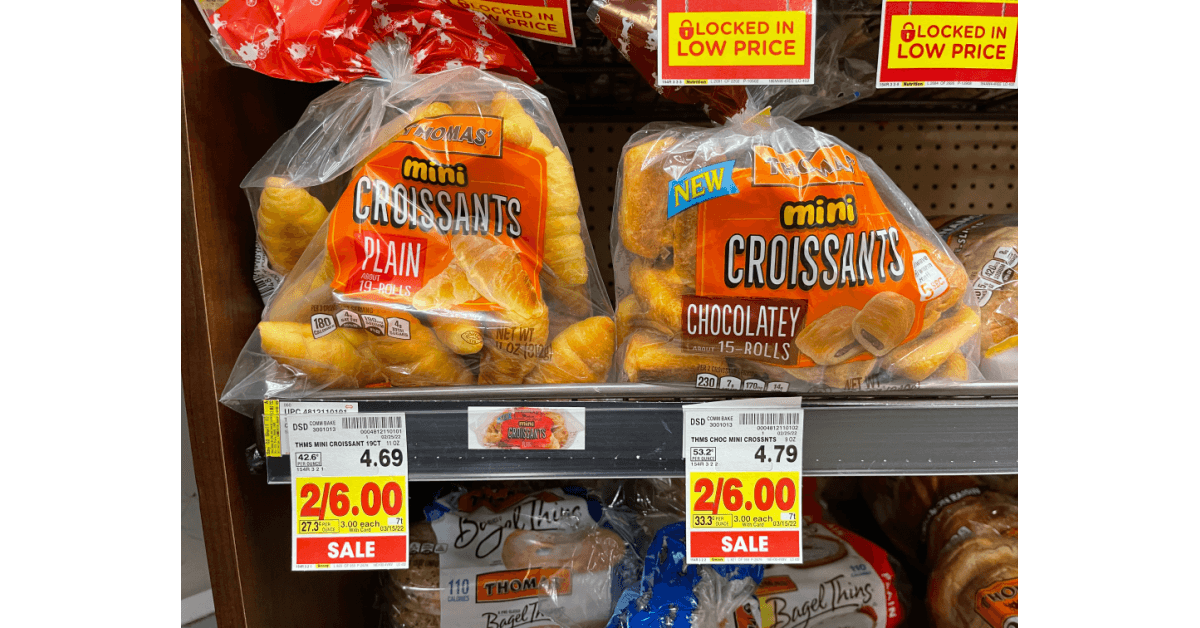 Thomas' Mini Croissants Kroger Shelf Image