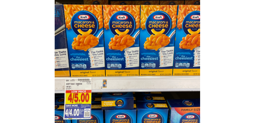 kraft macaroni & cheese kroger shelf image