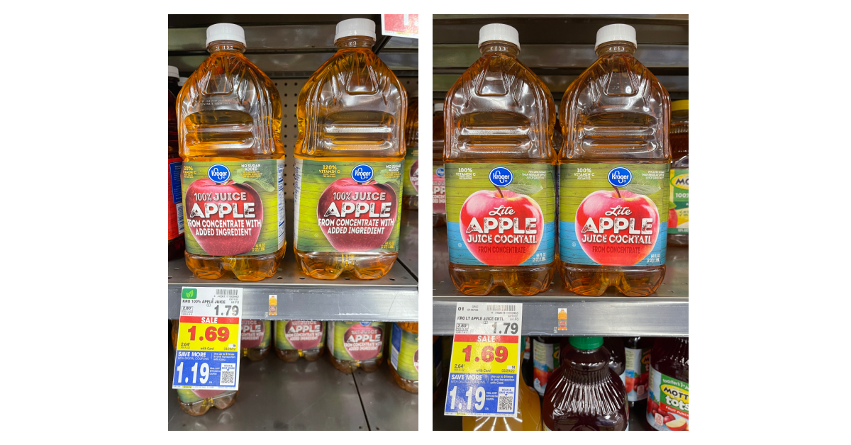 kroger apple juice shelf image