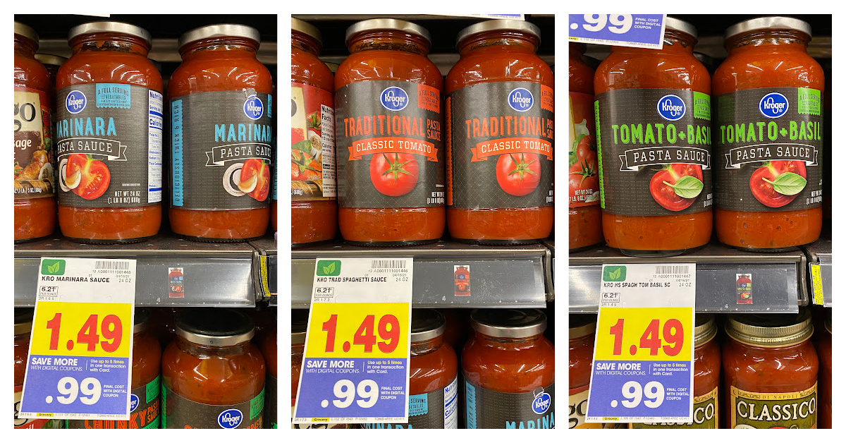 kroger pasta sauce shelf image
