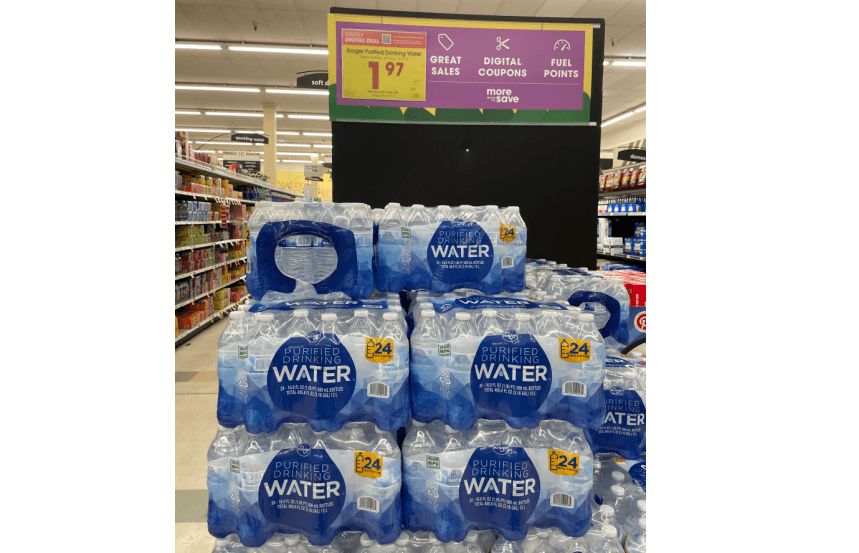 kroger purified drinking water shelf image