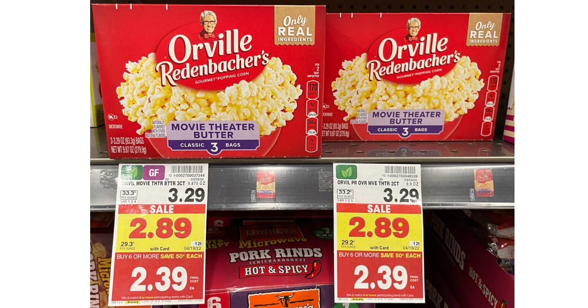 orville redenbachers popcorn on kroger shelf