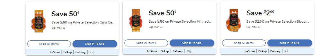 private selection oranges coupon kroger