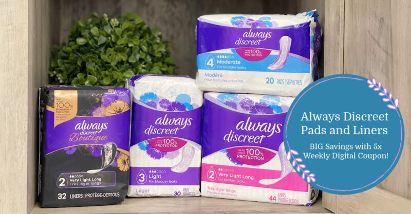 Always Discreet Pads and Liners Kroger Krazy (1)