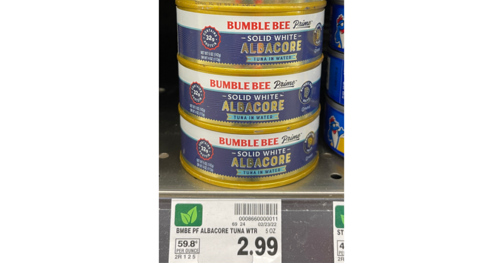 Bumble Bee Prime Tuna on kroger shelf