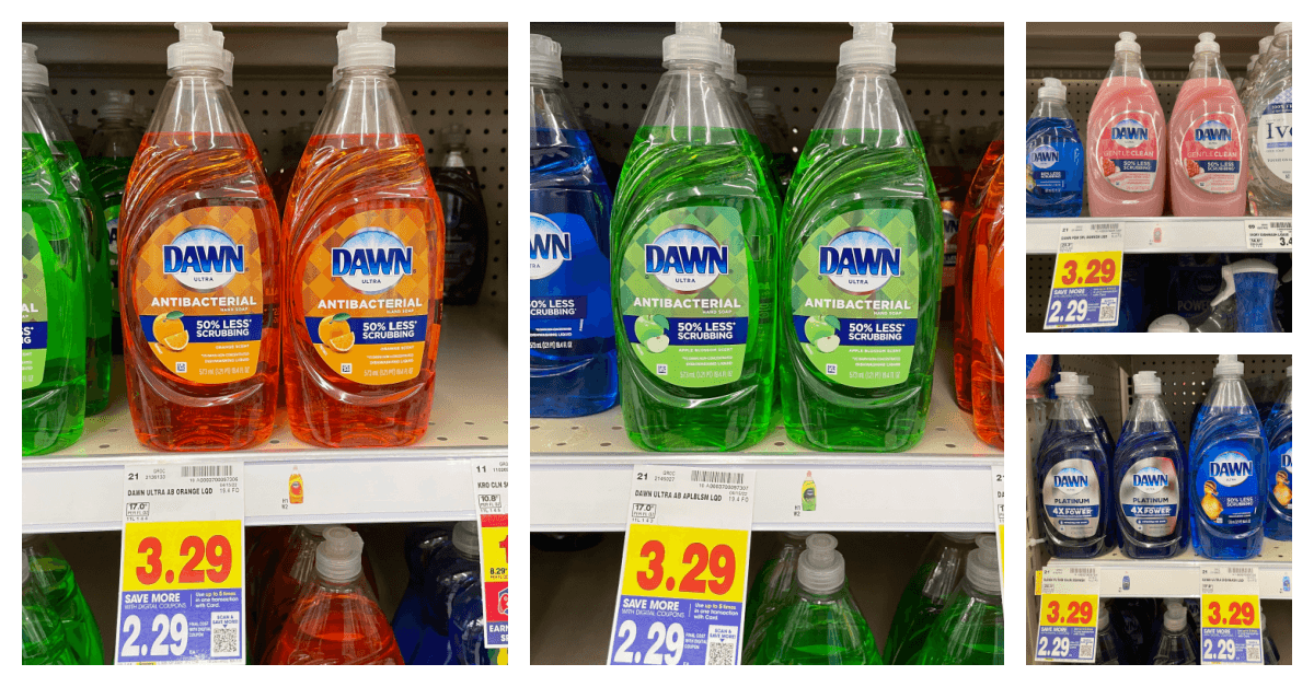 Dawn Dish Liquid on kroger shelf