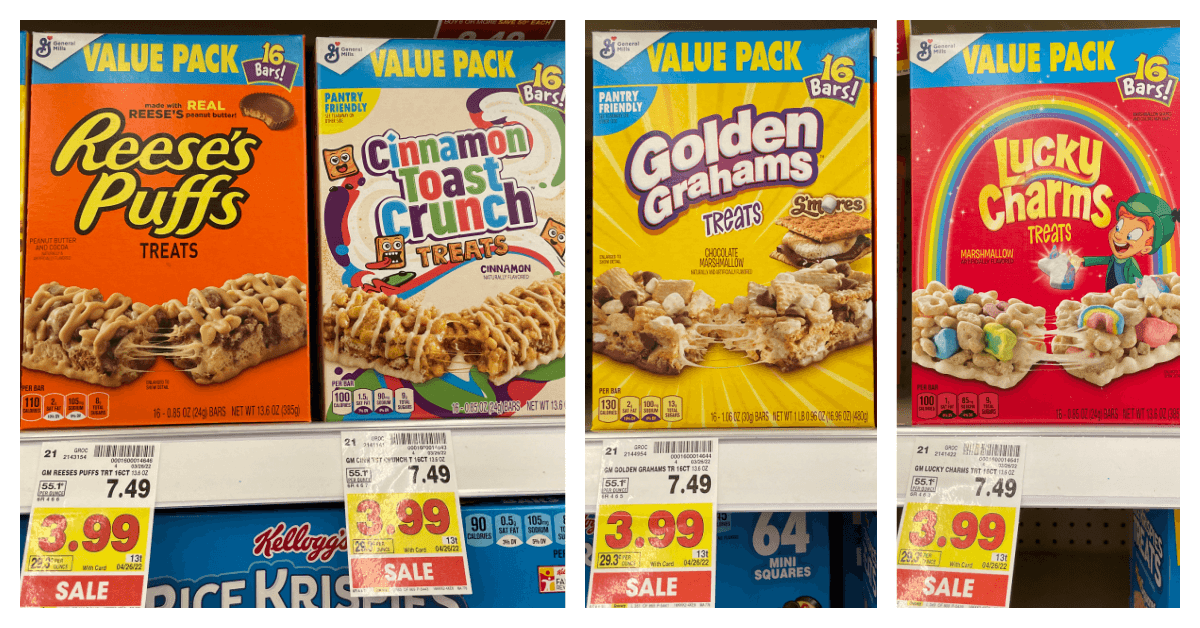 General Mills Cereal Bar Treats on kroger shelf