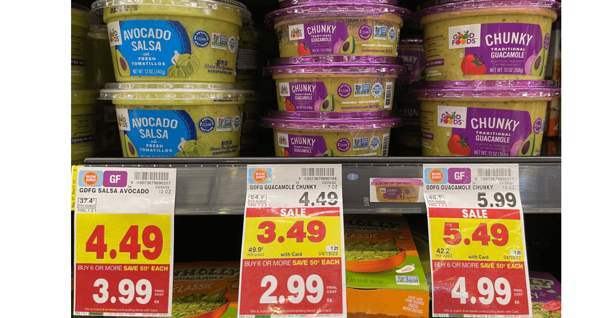 Good Foods Guac and Dips on kroger shelf