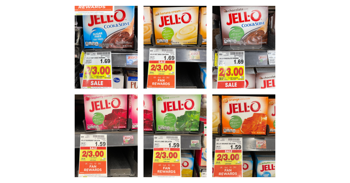 JellO packs on kroger shelf