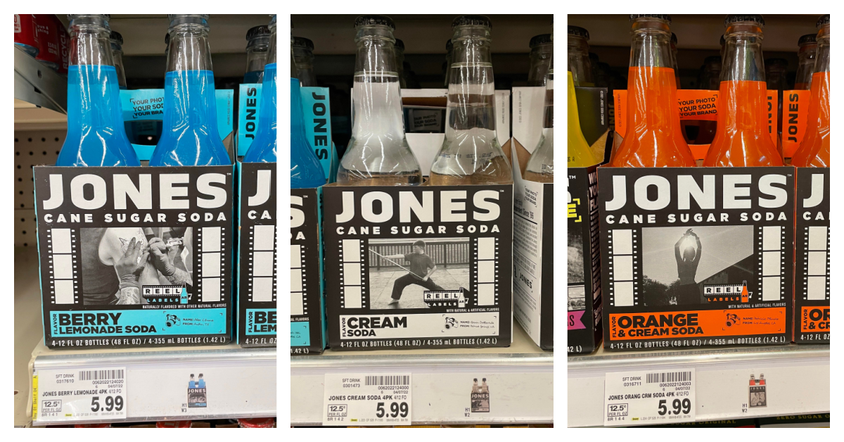 Jones Cane Sugar Soda on kroger shelf