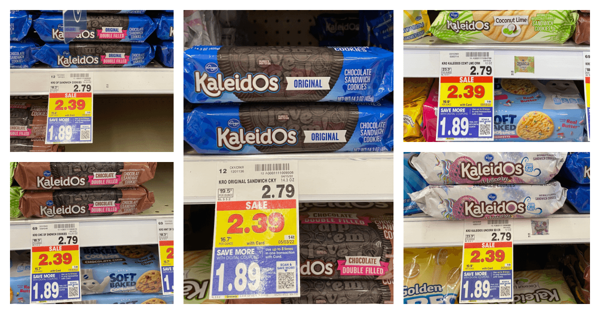 Kroger Kaleidos cookies on kroger shelf
