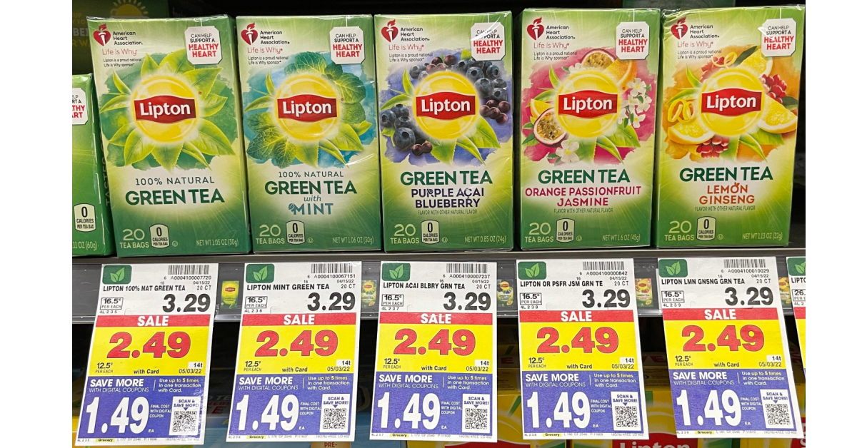 Lipton Green Tea on kroger shelf