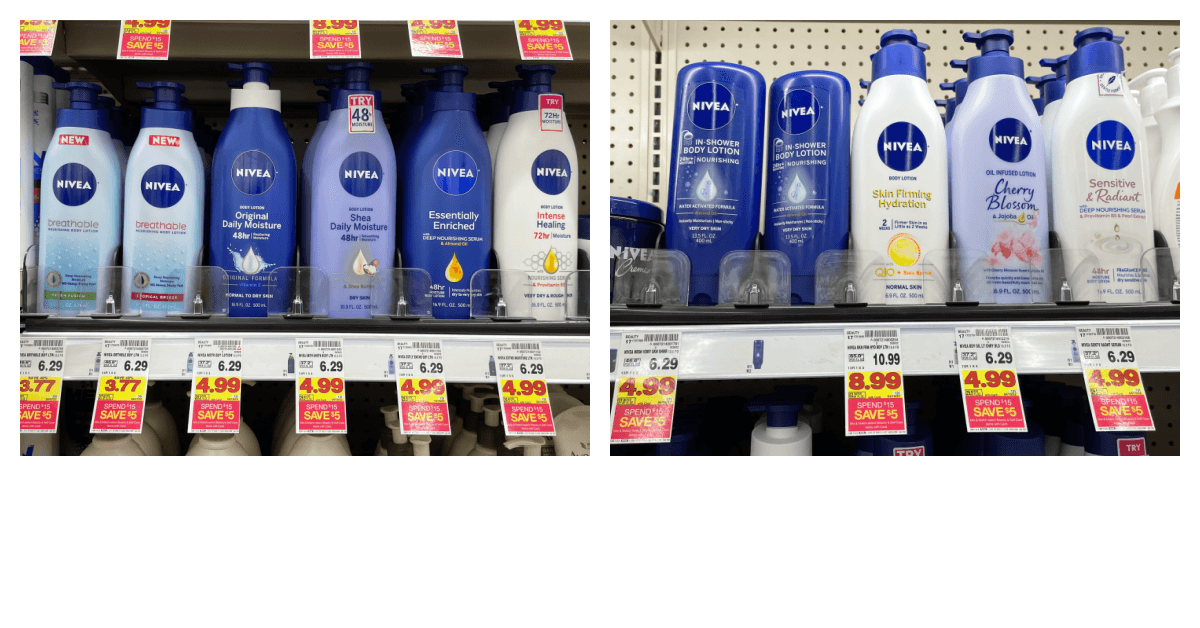 Nivea Lotions on kroger shelf