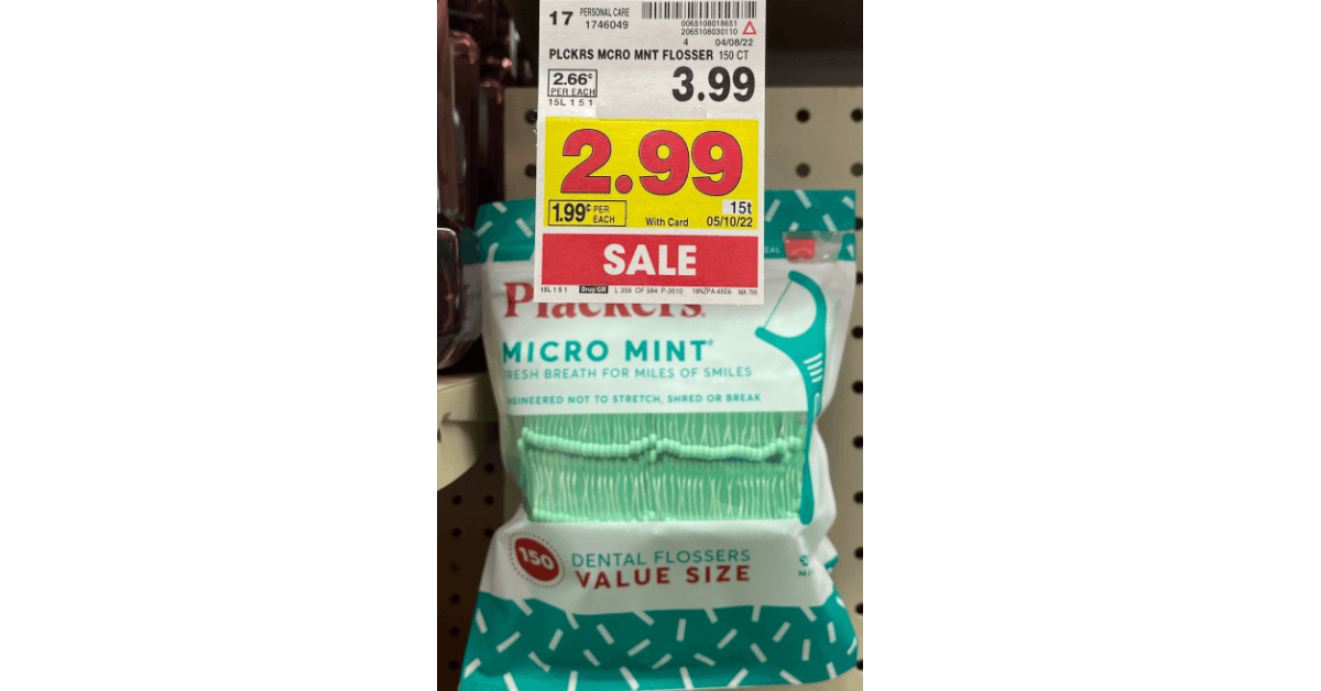 Plackers Dental Flossers on kroger shelf