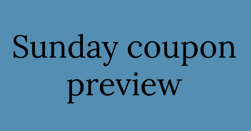 Sunday coupon preview