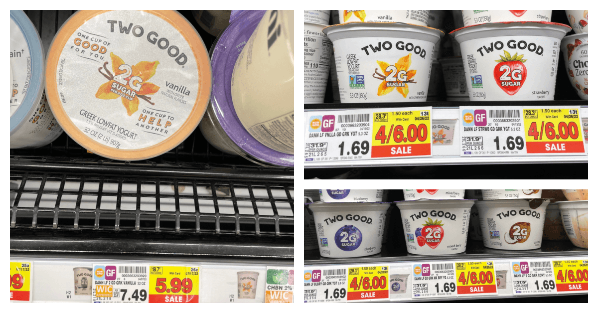 Two Good Yogurts on kroger shelf