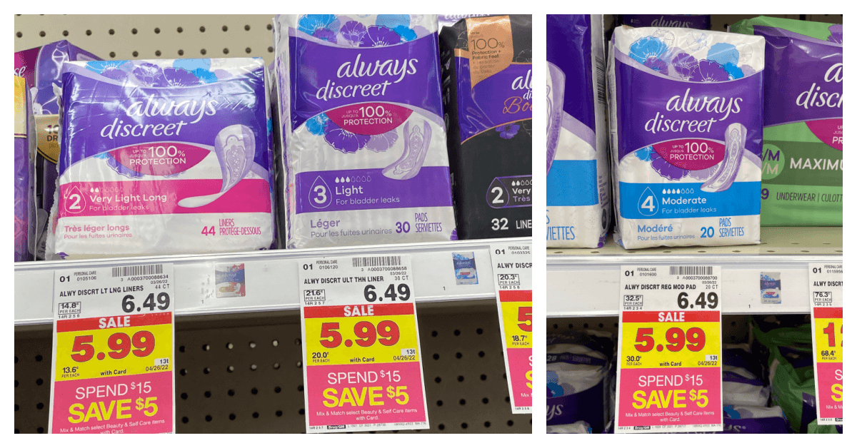 always discreet kroger shelf image
