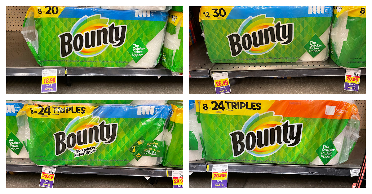 bounty paper towels kroger shelf image