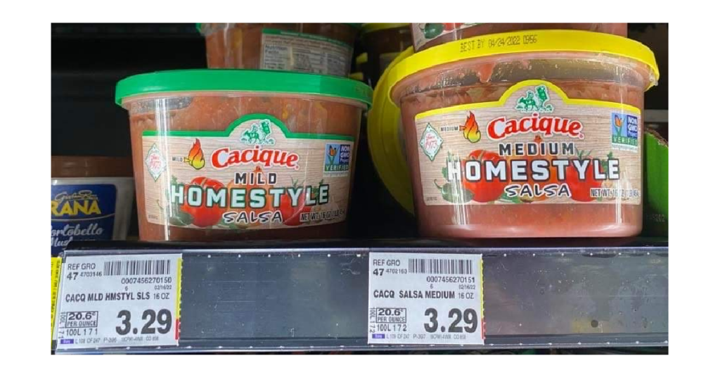 cacique salsa on kroger shelf