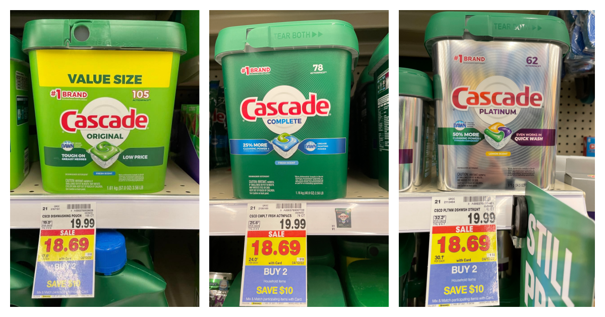 Cascade Platinum Dishwasher Detergent, Fresh Scent, ActionPacs - 62 actionpacs, 979 g