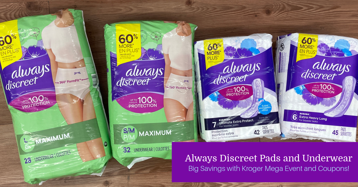 Always Discreet Now in More Sizes + Locked in Low with Season Low Prices! -  Kroger Krazy