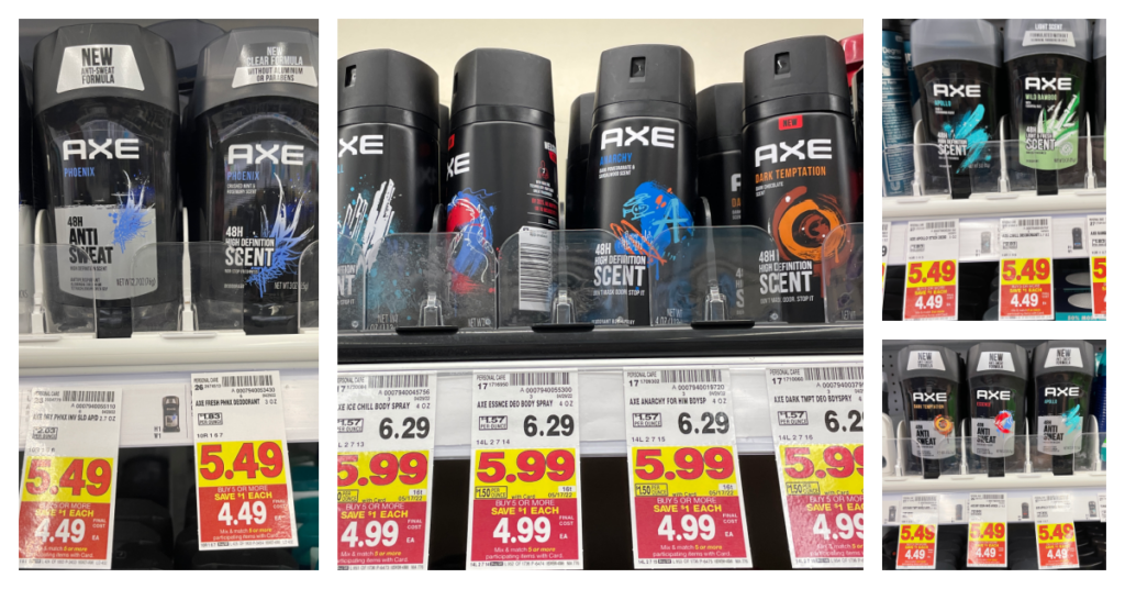 Axe antiperspirant items on kroger shelf