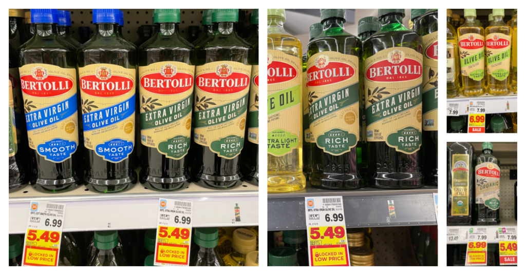 Bertolli olive oils on kroger shelf