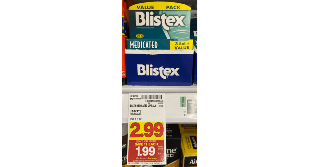 Blistex Chapstick on kroger shelf