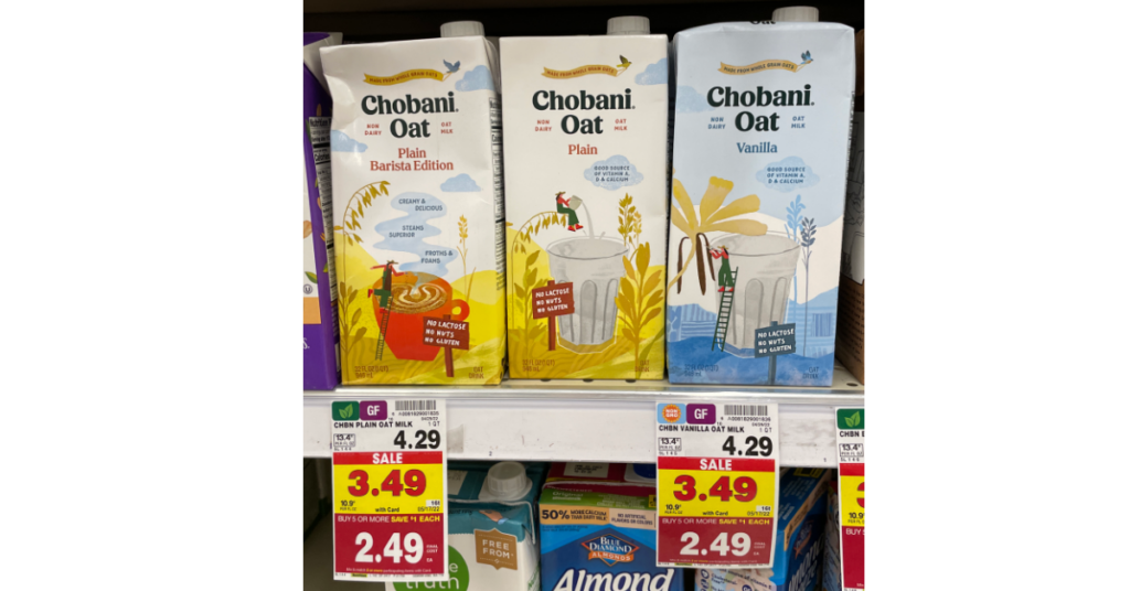 Chobani Oat Milk on Kroger Shelf