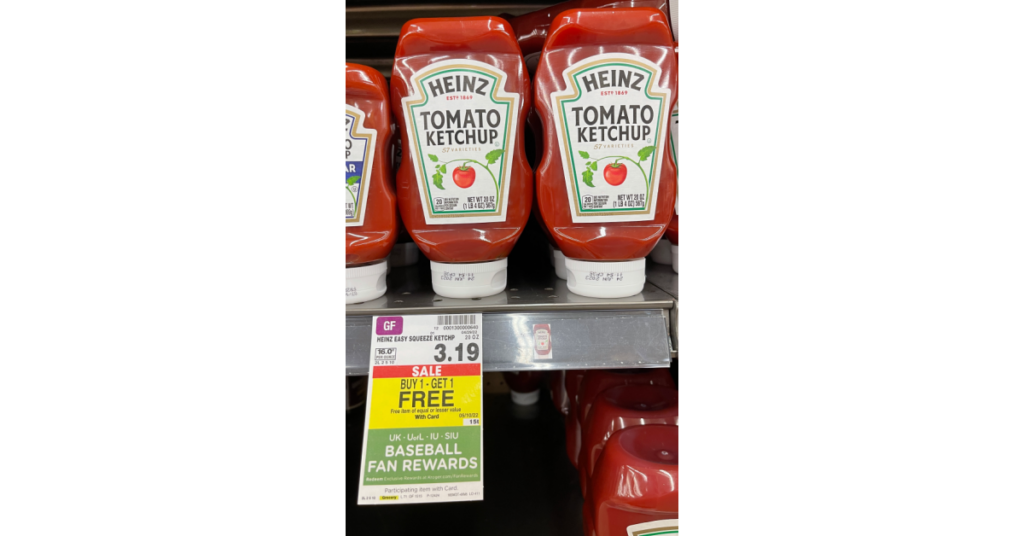 Heinz Tomato Ketchup on kroger shelf
