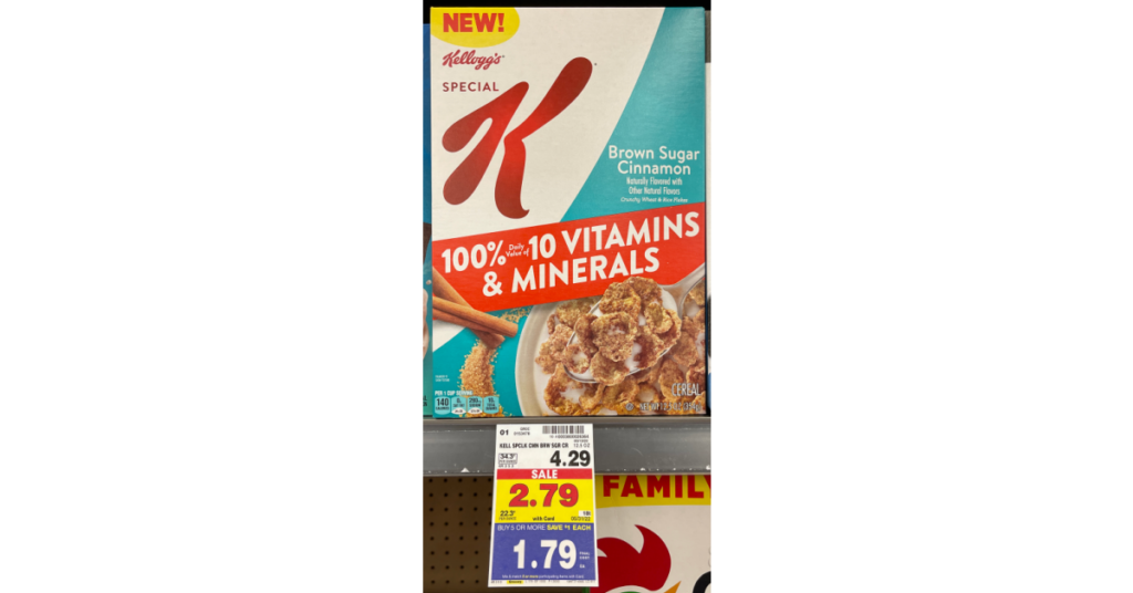 Kellogg's Special K Brown Sugar Cereal on kroger shelf