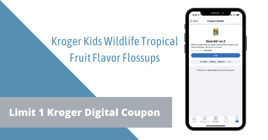 Kroger Kids Wildlife Tropical Fruit Flavor Flossups Kroger