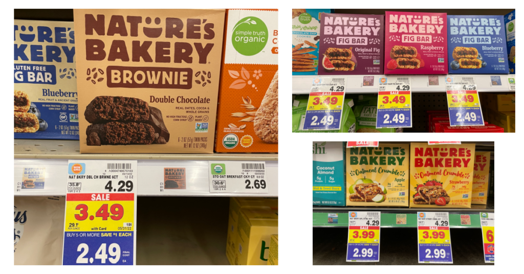 Nature's Bakery items on kroger shelf