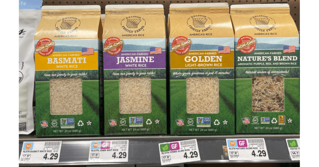 Ralston Family Farms Rice on Kroger shelf Ralston Family Farms Rice on Kroger shelf