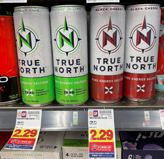 True North Energy Seltzer on Kroger Shelf