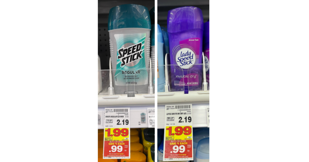 Speed Stick Deodorant on Kroger shelf
