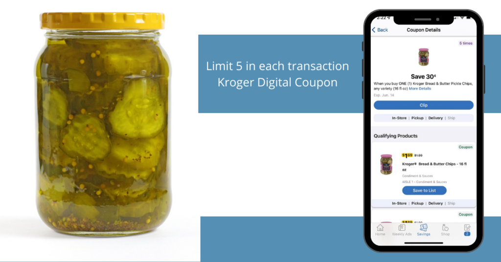 Kroger Bread and Butter Pickles