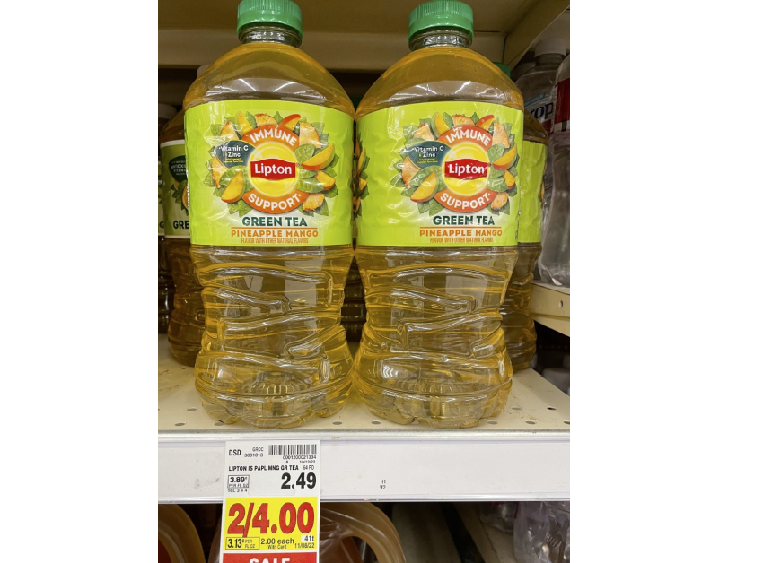Lipton Pineapple Mango Immune Support Tea Kroger Shelf Image