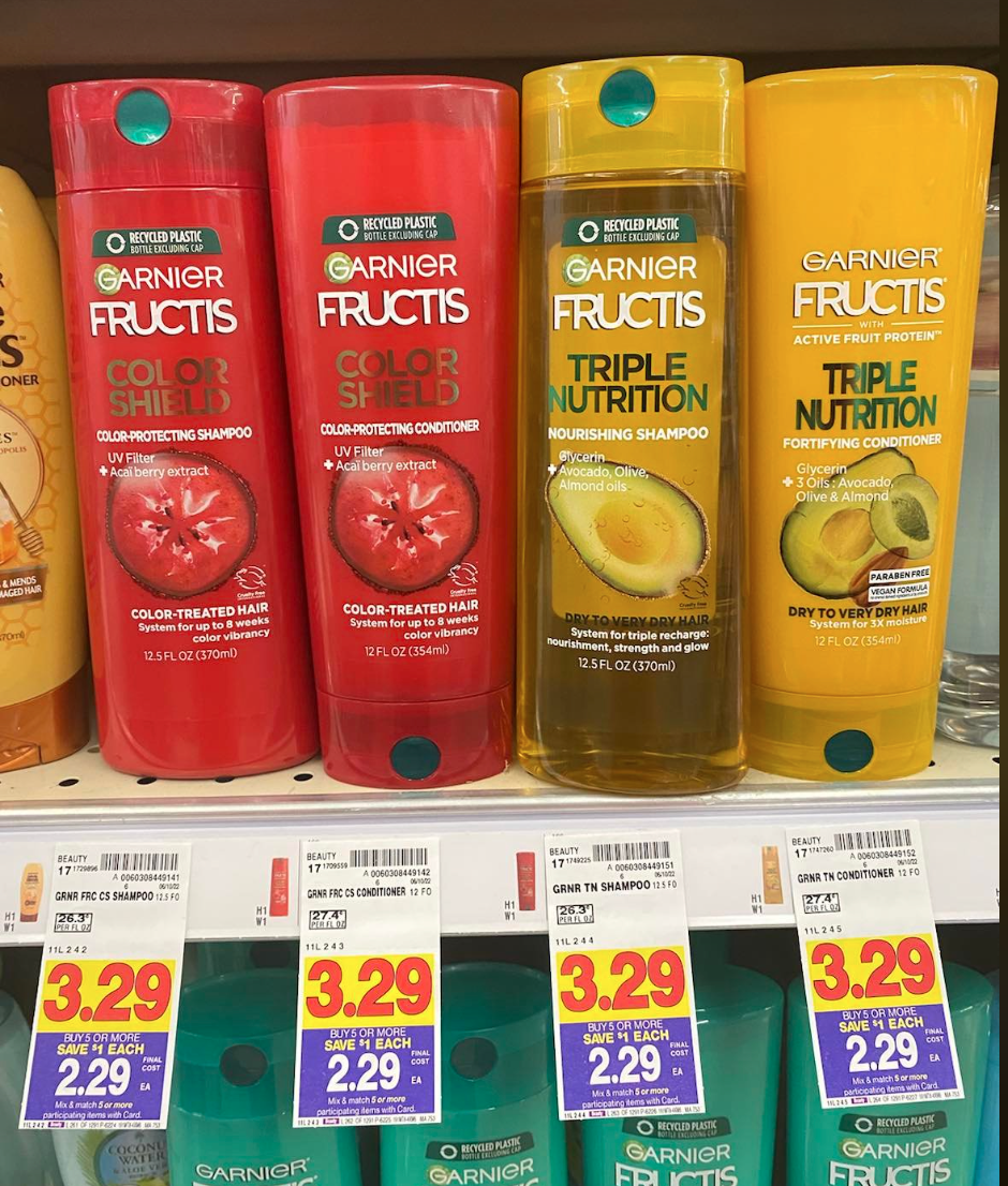 Garnier Fructis Shampoo & Conditioner on Kroger Shelf