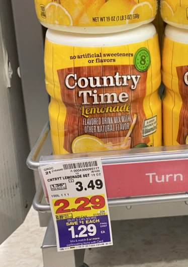 Country Time Drink Mix on Kroger Shelf