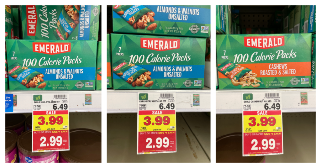 Emerald 100 Calorie Packs Nuts Kroger Shelf Image